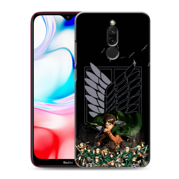 Силиконовый чехол на Xiaomi RedMi 8 с принтом Атака титанов Силиконовый чехол на Xiaomi RedMi 8 с принтом Атака титанов