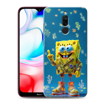 Силиконовый чехол на Xiaomi RedMi 8 с принтом Спанч боб Спанчбоб Силиконовый чехол на Xiaomi RedMi 8 с принтом Спанч боб Спанчбоб