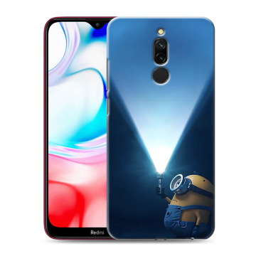Силиконовый чехол на Xiaomi RedMi 8 с принтом Миньоны Силиконовый чехол на Xiaomi RedMi 8 с принтом Миньоны