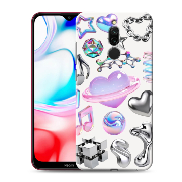 Силиконовый чехол на Xiaomi RedMi 8 с принтом Y2K Силиконовый чехол на Xiaomi RedMi 8 с принтом Y2K
