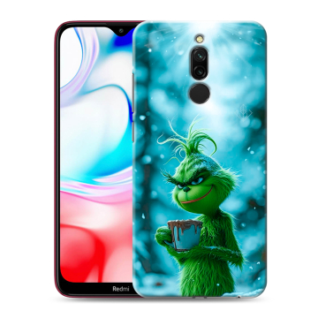 Силиконовый чехол на Xiaomi RedMi 8 с принтом Новый год гринч Силиконовый чехол на Xiaomi RedMi 8 с принтом Новый год гринч