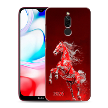 Силиконовый чехол на Xiaomi RedMi 8 с принтом Новый год Силиконовый чехол на Xiaomi RedMi 8 с принтом Новый год