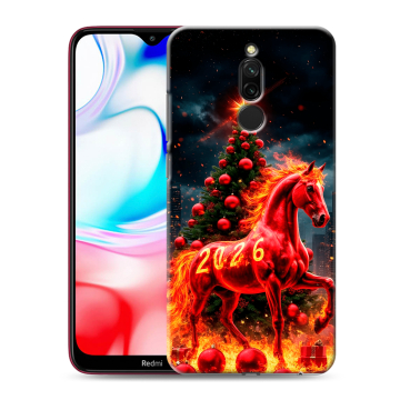 Силиконовый чехол на Xiaomi RedMi 8 с принтом Новый год Силиконовый чехол на Xiaomi RedMi 8 с принтом Новый год