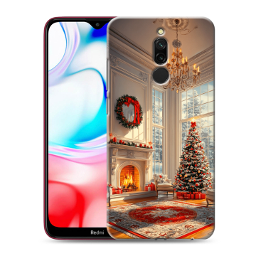 Силиконовый чехол на Xiaomi RedMi 8 с принтом Новый год Силиконовый чехол на Xiaomi RedMi 8 с принтом Новый год