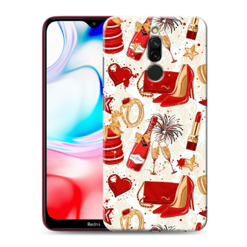 Силиконовый чехол на Xiaomi RedMi 8 с принтом Новый год Силиконовый чехол на Xiaomi RedMi 8 с принтом Новый год