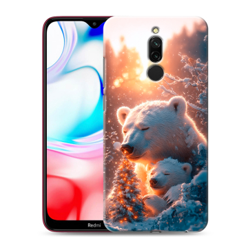Силиконовый чехол на Xiaomi RedMi 8 с принтом Новый год Силиконовый чехол на Xiaomi RedMi 8 с принтом Новый год