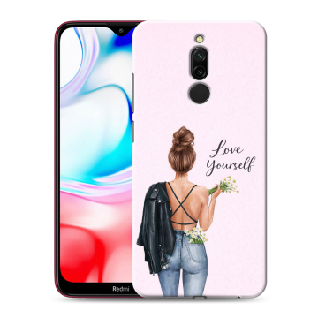 Силиконовый чехол на Xiaomi RedMi 8 с принтом женский Силиконовый чехол на Xiaomi RedMi 8 с принтом женский