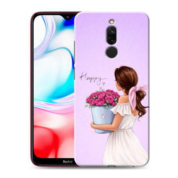 Силиконовый чехол на Xiaomi RedMi 8 с принтом женский Силиконовый чехол на Xiaomi RedMi 8 с принтом женский