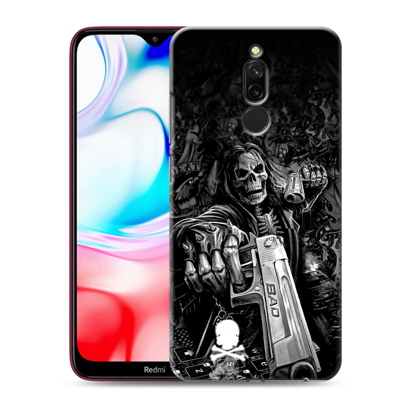 Силиконовый чехол на Xiaomi RedMi 8 с принтом Скелет Силиконовый чехол на Xiaomi RedMi 8 с принтом Скелет