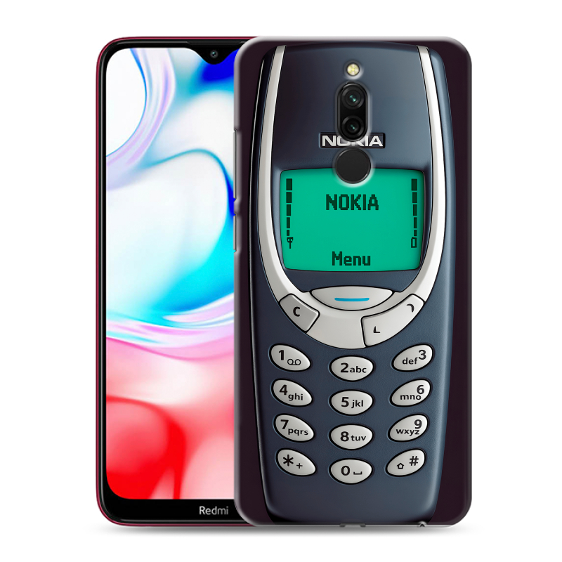 Силиконовый чехол на Xiaomi RedMi 8 с принтом Старый телефон Силиконовый чехол на Xiaomi RedMi 8 с принтом Старый телефон