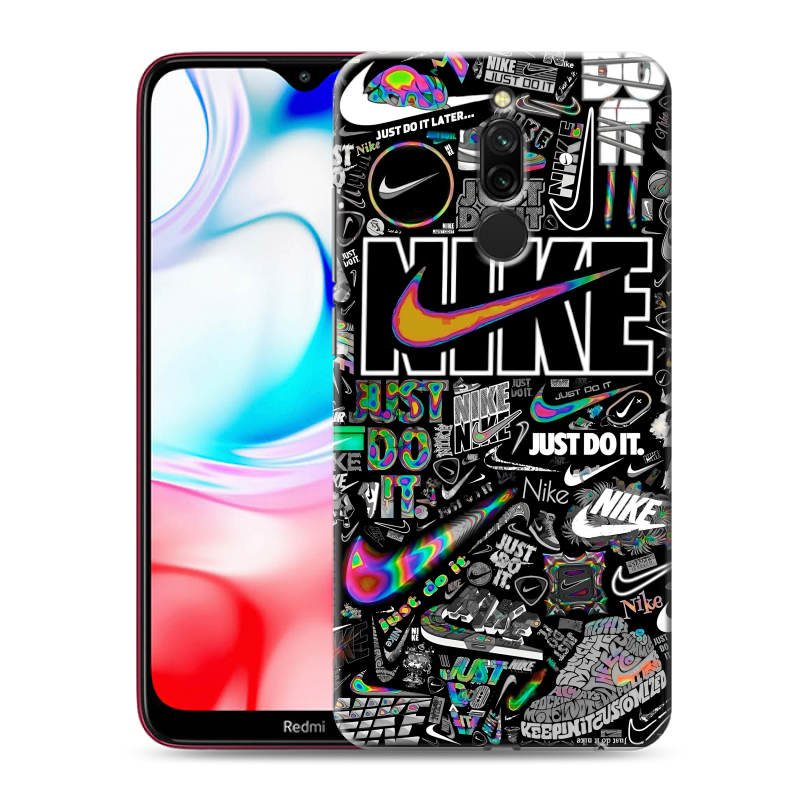 Силиконовый чехол на Xiaomi RedMi 8 с принтом Найк Силиконовый чехол на Xiaomi RedMi 8 с принтом Найк