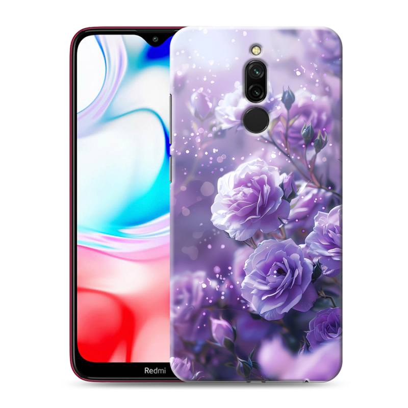 Силиконовый чехол на Xiaomi RedMi 8 с принтом Розы цветы Силиконовый чехол на Xiaomi RedMi 8 с принтом Розы цветы