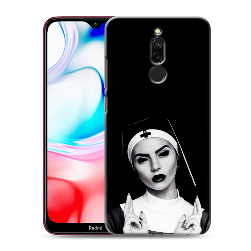 Силиконовый чехол на Xiaomi RedMi 8 с принтом монашка Силиконовый чехол на Xiaomi RedMi 8 с принтом монашка