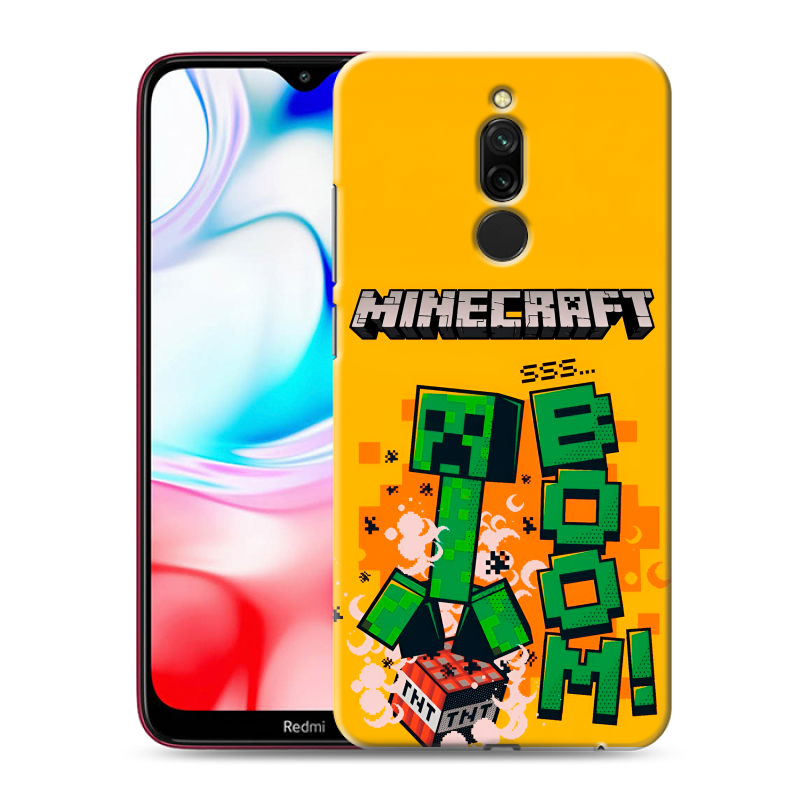 Силиконовый противоударный чехол на Xiaomi RedMi 8 с принтом Майнкрафт Minecraft Силиконовый противоударный чехол на Xiaomi RedMi 8 с принтом Майнкрафт Minecraft