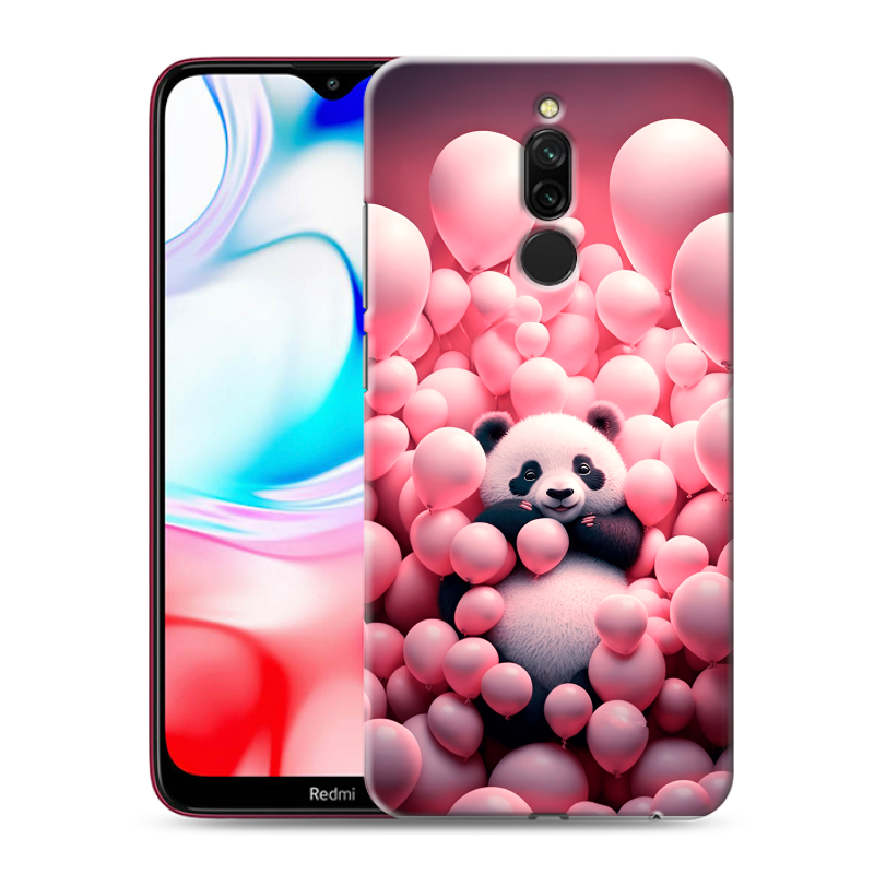 Силиконовый противоударный чехол на Xiaomi RedMi 8 с принтом Панда Силиконовый противоударный чехол на Xiaomi RedMi 8 с принтом Панда