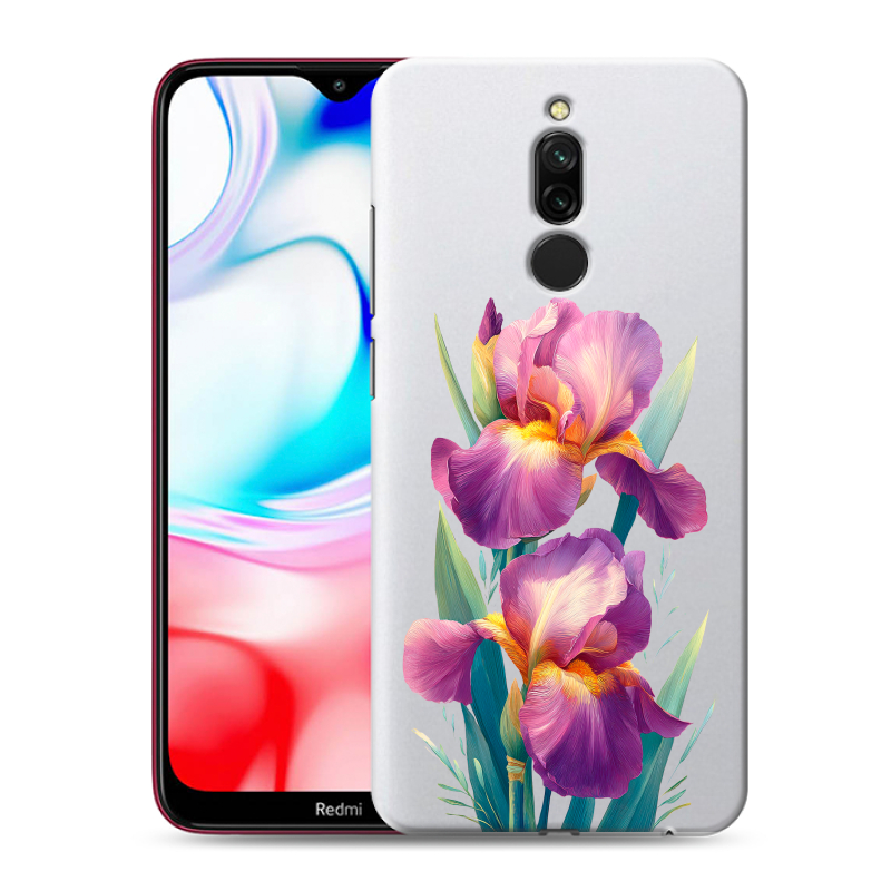 Силиконовый противоударный чехол на Xiaomi RedMi 8 с принтом Цветы орхидеи Силиконовый противоударный чехол на Xiaomi RedMi 8 с принтом Цветы орхидеи