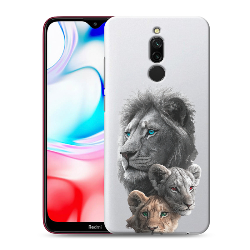 Силиконовый чехол на Xiaomi RedMi 8 с принтом Львы Силиконовый чехол на Xiaomi RedMi 8 с принтом Львы