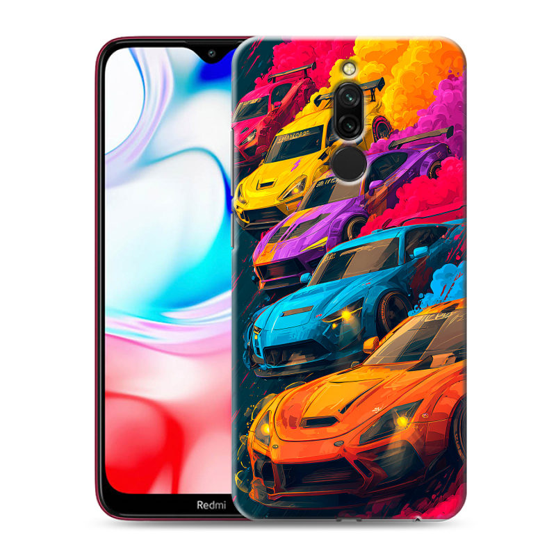 Силиконовый чехол на Xiaomi RedMi 8 с принтом Тачки Силиконовый чехол на Xiaomi RedMi 8 с принтом Тачки