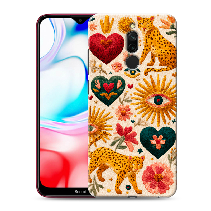 Силиконовый противоударный чехол на Xiaomi RedMi 8 с принтом Модный принт Силиконовый противоударный чехол на Xiaomi RedMi 8 с принтом Модный принт