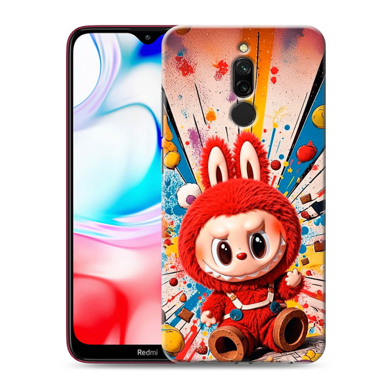 Силиконовый чехол на Xiaomi RedMi 8 с принтом Labubu Лабубу Силиконовый чехол на Xiaomi RedMi 8 с принтом Labubu Лабубу