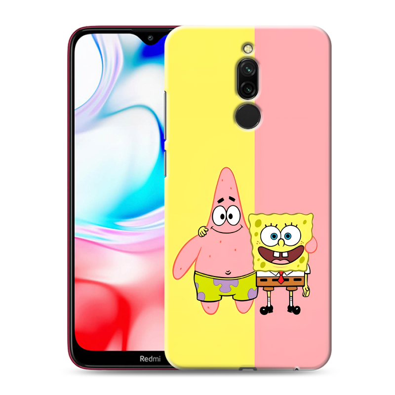 Силиконовый чехол на Xiaomi RedMi 8 с принтом Спанч боб Спанчбоб Силиконовый чехол на Xiaomi RedMi 8 с принтом Спанч боб Спанчбоб