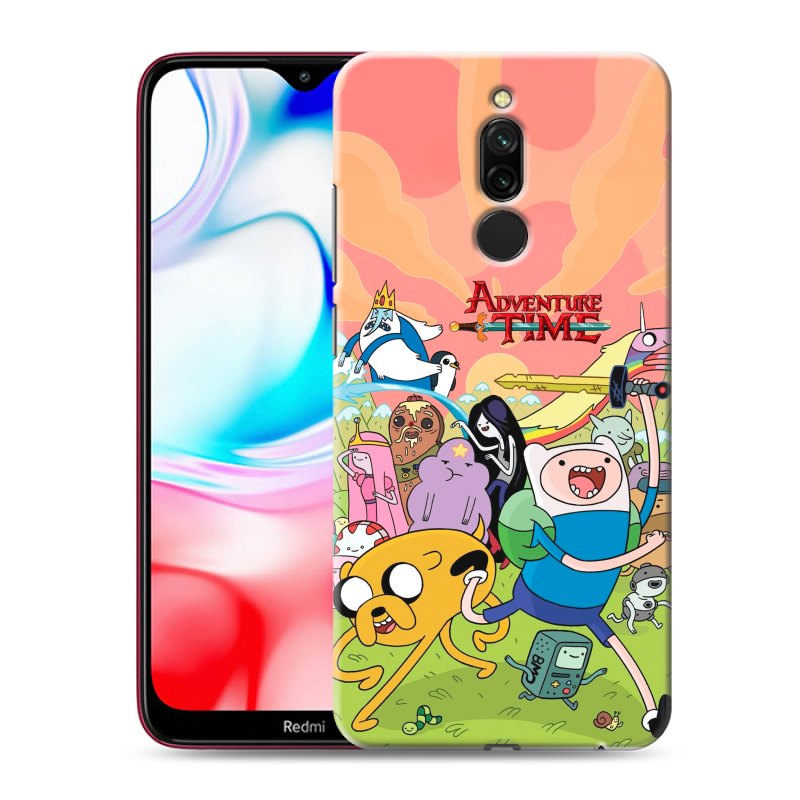 Силиконовый противоударный чехол на Xiaomi RedMi 8 с принтом Adventure time Время приключений Силиконовый противоударный чехол на Xiaomi RedMi 8 с принтом Adventure time Время приключений