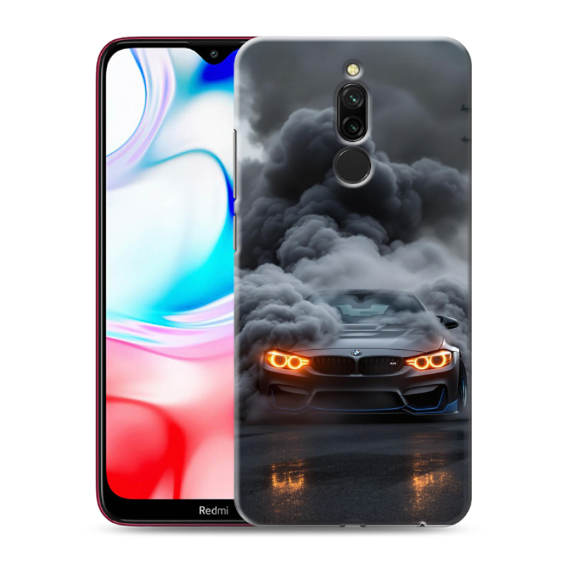 Силиконовый противоударный чехол на Xiaomi RedMi 8 с принтом BMW БМВ Силиконовый противоударный чехол на Xiaomi RedMi 8 с принтом BMW БМВ