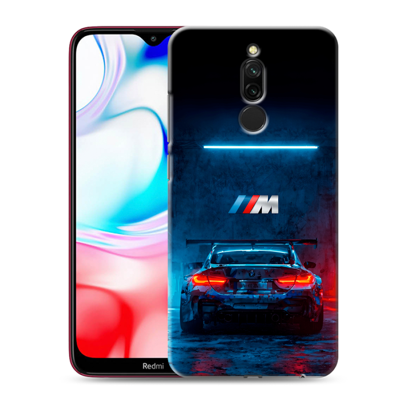 Силиконовый чехол на Xiaomi RedMi 8 с принтом BMW БМВ Силиконовый чехол на Xiaomi RedMi 8 с принтом BMW БМВ
