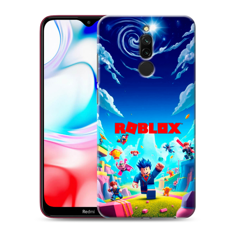 Силиконовый противоударный чехол на Xiaomi RedMi 8 с принтом Roblox Роблокс Силиконовый противоударный чехол на Xiaomi RedMi 8 с принтом Roblox Роблокс