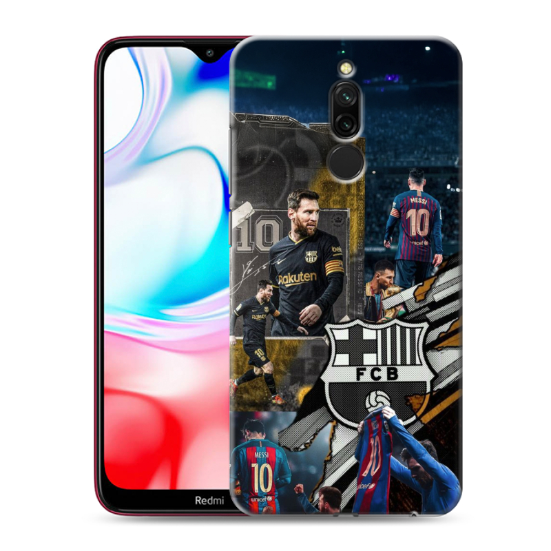 Силиконовый чехол на Xiaomi RedMi 8 с принтом Messi Barcelona Силиконовый чехол на Xiaomi RedMi 8 с принтом Messi Barcelona
