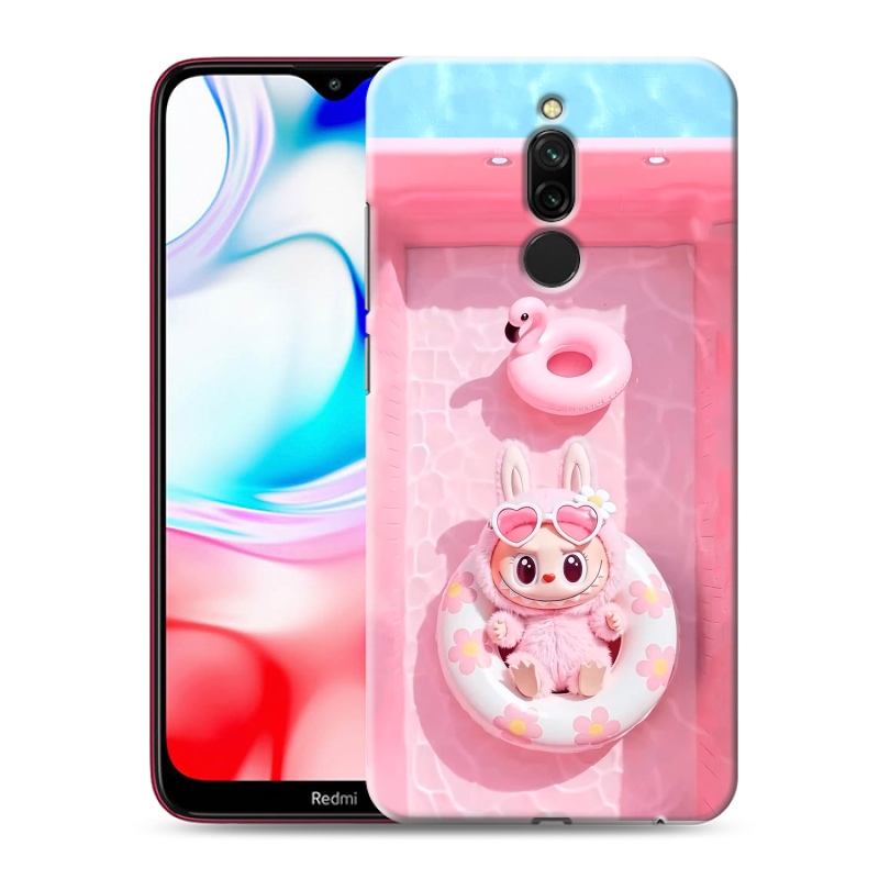 Силиконовый противоударный чехол на Xiaomi RedMi 8 с принтом Labubu Лабубу Силиконовый противоударный чехол на Xiaomi RedMi 8 с принтом Labubu Лабубу