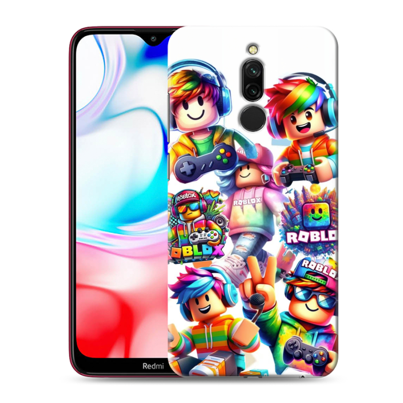 Силиконовый противоударный чехол на Xiaomi RedMi 8 с принтом Roblox Роблокс Силиконовый противоударный чехол на Xiaomi RedMi 8 с принтом Roblox Роблокс