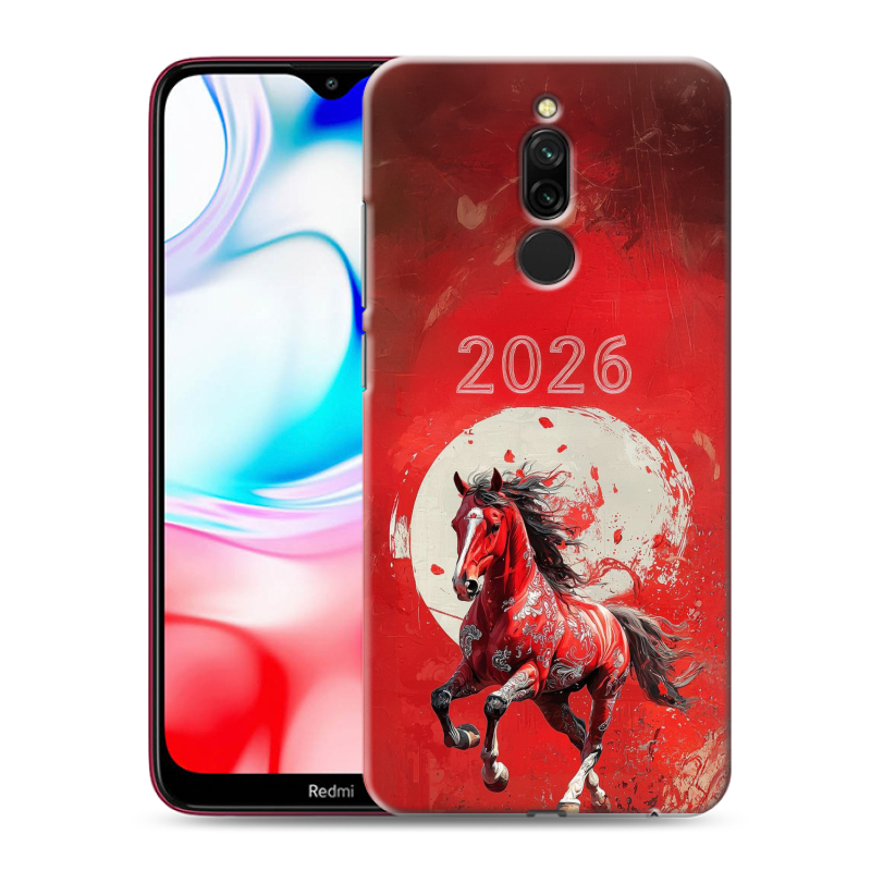 Силиконовый чехол на Xiaomi RedMi 8 с принтом Новый год Силиконовый чехол на Xiaomi RedMi 8 с принтом Новый год