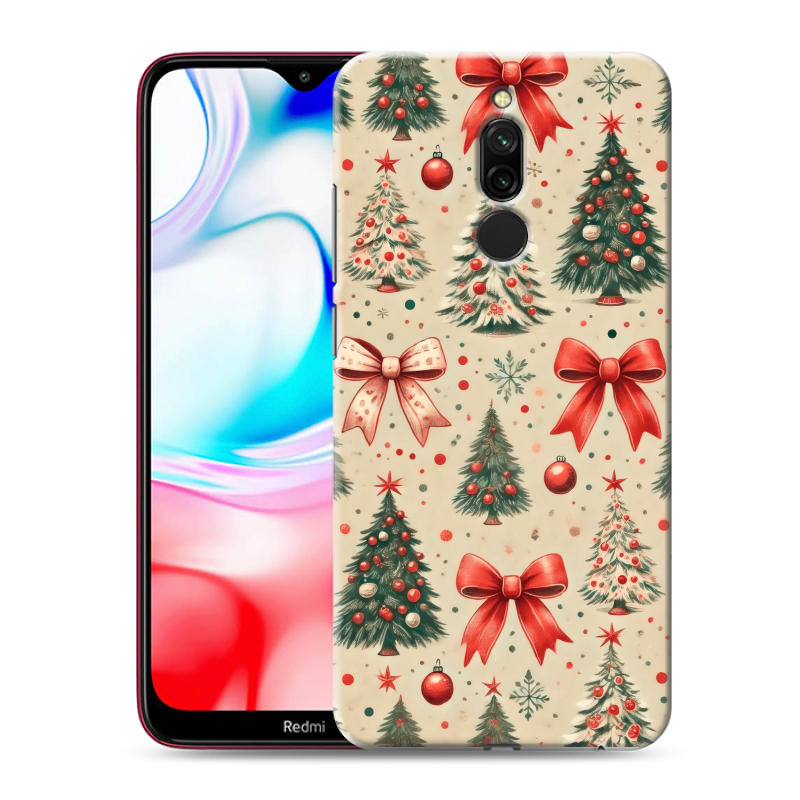 Силиконовый чехол на Xiaomi RedMi 8 с принтом Новый год Силиконовый чехол на Xiaomi RedMi 8 с принтом Новый год