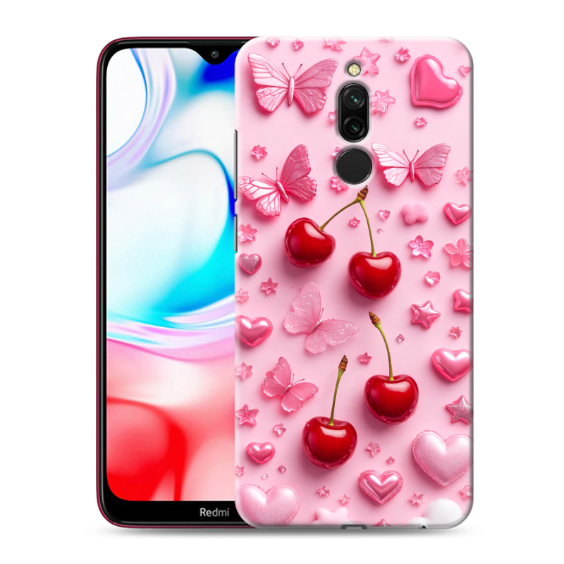 Силиконовый противоударный чехол на Xiaomi RedMi 8 с принтом для девочек Силиконовый противоударный чехол на Xiaomi RedMi 8 с принтом для девочек