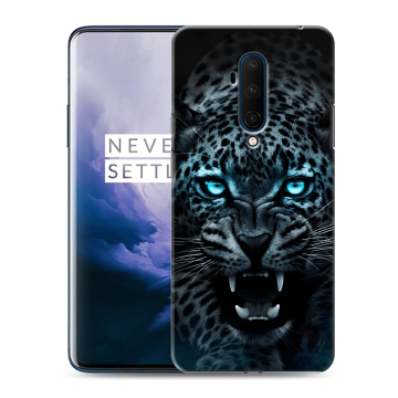 Силиконовый чехол на OnePlus 7T Pro с принтом Темный леопард