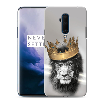 Силиконовый чехол на OnePlus 7T Pro с принтом Лев с короной