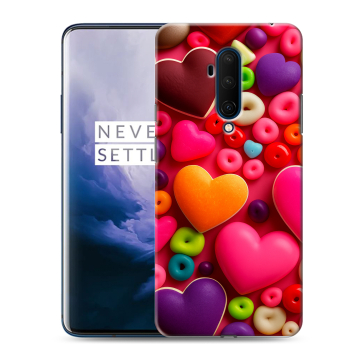 Силиконовый чехол на OnePlus 7T Pro с принтом Сердечки