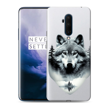 Силиконовый чехол на OnePlus 7T Pro с принтом Волк в лесу