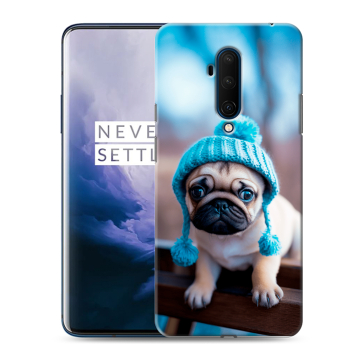 Силиконовый чехол на OnePlus 7T Pro с принтом Мопс в шапке