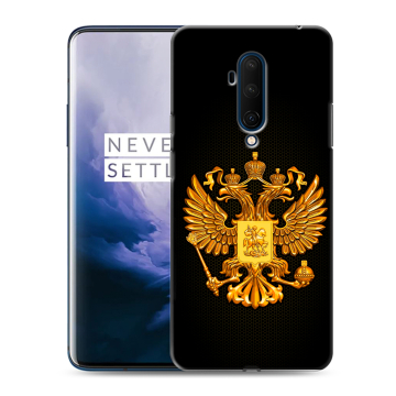 Силиконовый чехол на OnePlus 7T Pro с принтом Герб России желтый Силиконовый чехол на OnePlus 7T Pro с принтом Герб России желтый