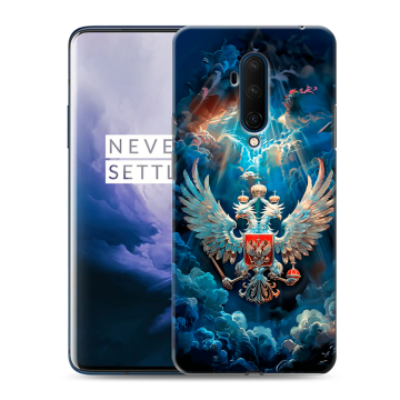 Силиконовый чехол на OnePlus 7T Pro с принтом Герб флаг России