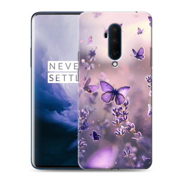 Силиконовый чехол на OnePlus 7T Pro с принтом бабочки и лаванда Силиконовый чехол на OnePlus 7T Pro с принтом бабочки и лаванда