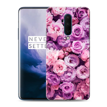 Силиконовый чехол на OnePlus 7T Pro с принтом лавандовые розы