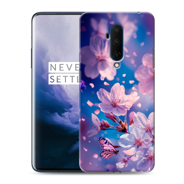 Силиконовый чехол на OnePlus 7T Pro с принтом цветы бабочки