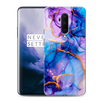 Силиконовый чехол на OnePlus 7T Pro с принтом синий мрамор Силиконовый чехол на OnePlus 7T Pro с принтом синий мрамор