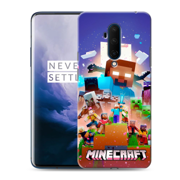 Силиконовый чехол на OnePlus 7T Pro с принтом Майнкрафт Minecraft