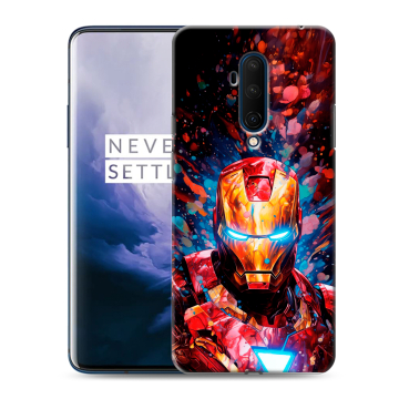 Силиконовый чехол на OnePlus 7T Pro с принтом Железный человек Ironman