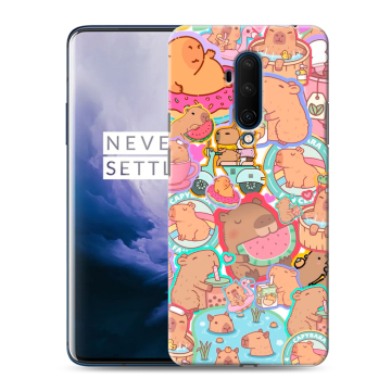 Силиконовый чехол на OnePlus 7T Pro с принтом капибары