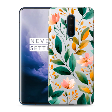 Силиконовый чехол на OnePlus 7T Pro с принтом Цветы паттерн